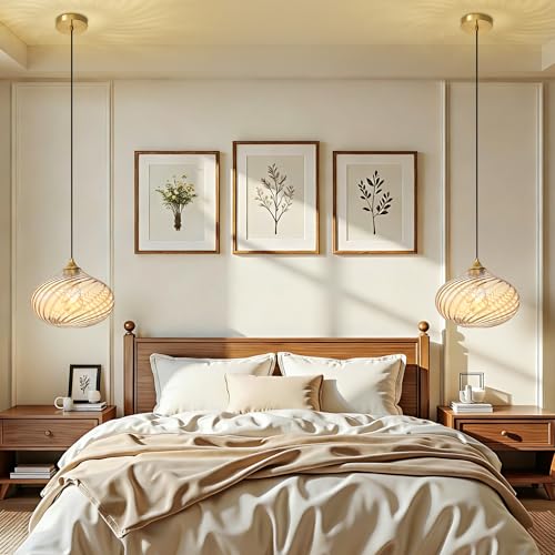 11in Gold Pendant Lights Kitchen Island with Amber Glass Shade 1Pack