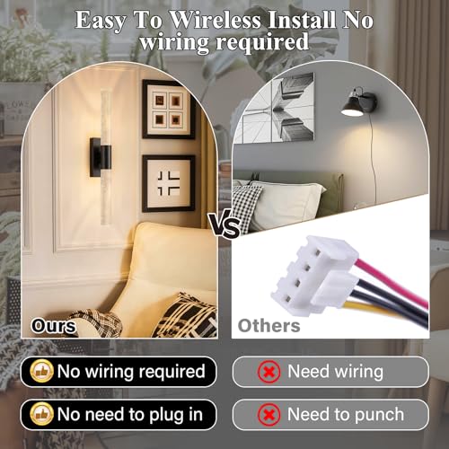 Battery Operated Wall Sconces Set of 2