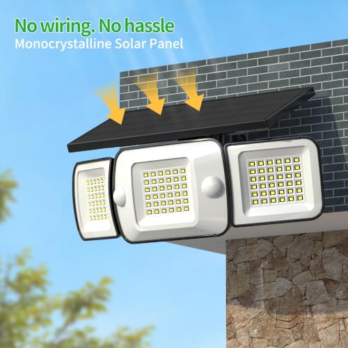 Solar Flood Lights Outdoor Waterproof 1200LM Dual Motion Sensor