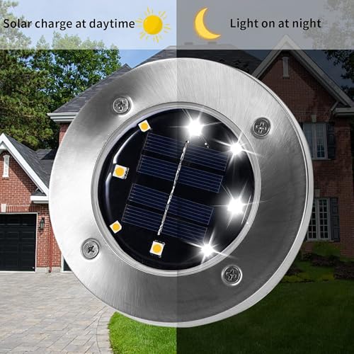 24 Pack 4.6 Inch Solar Ground Lights Outdoor (24 Count)