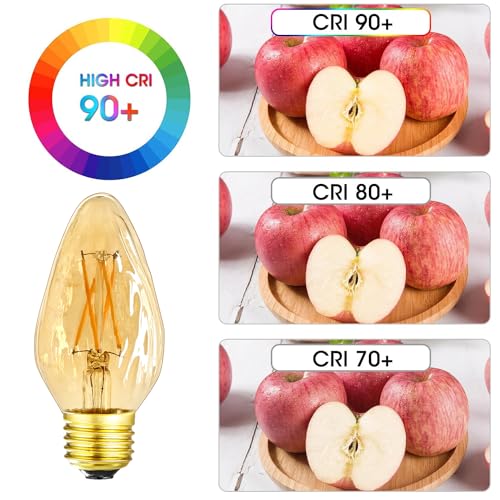 E26 Vintage Edison Bulbs 6W Dimmable LED Bulbs 2700K Amber Warm White 600lm 6 Pack 120V AC E26 Medium Base Light Bulbs for Pendant Light Fixture
