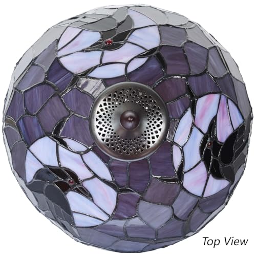 L12024 Tiffany Style Stained Glass Raven Table Lamp