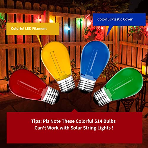 24Pack S14 Colored LED String Light Bulbs (24 Count)
