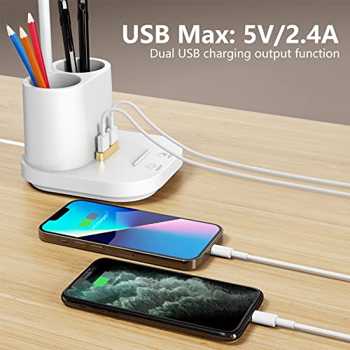 LED Desk Lamp with USB Charging Port Touch Control 3 Color Modes