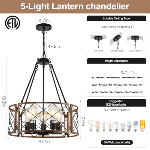21'' Farmhouse Chandelier