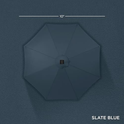 10ft Solar Polyester LED Lighted Patio Umbrella w