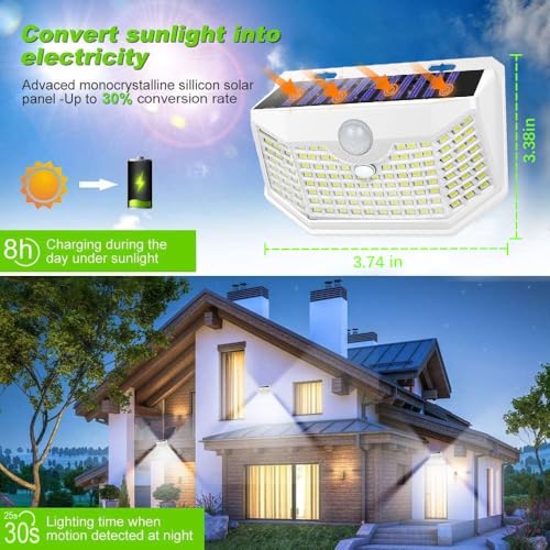 120 LED Solar Lights Outdoor with Motion Sensor (6 Count)