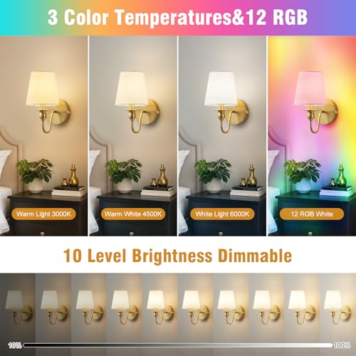 Battery Operated Wall Sconces set of Two (2 Count)
