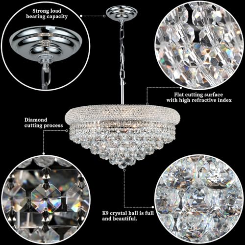 Chrome Crystal Chandeliers for Dining Room