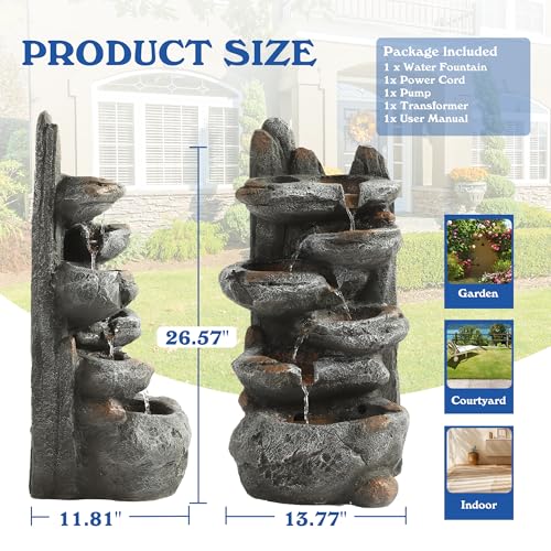 Outdoor Cascading Rock Water Fountain