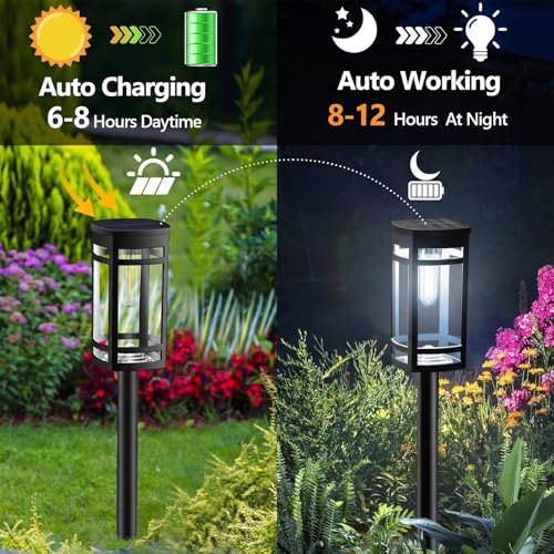 12 Pack Solar Pathway Lights Outdoor Waterproof (12 Count)