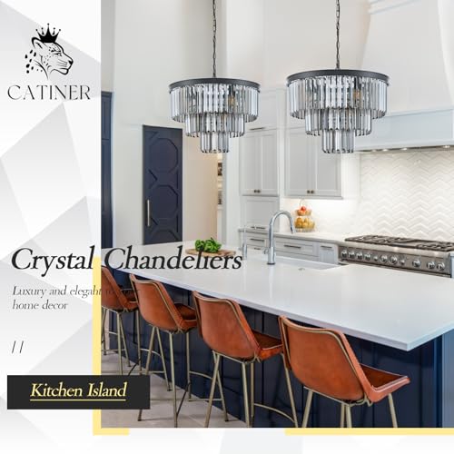 20" Smoke Gray Crystal Chandeliers