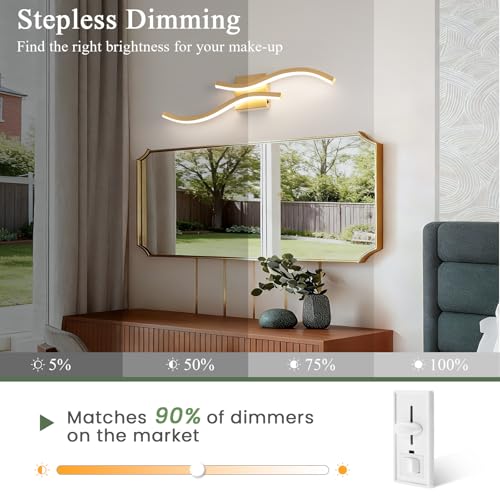 2 Packs Gold Bathroom Vanity Light Fixture
