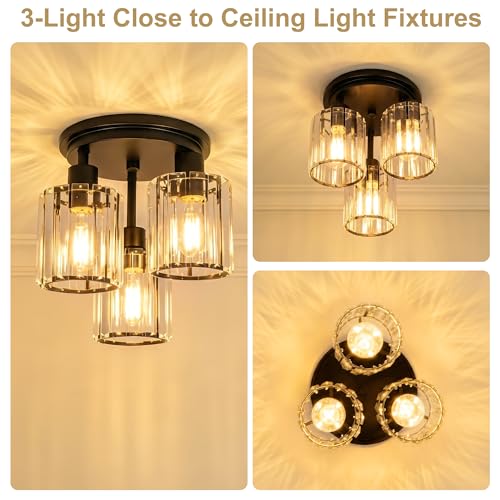 Crystal Semi Flush Mount Ceiling Light