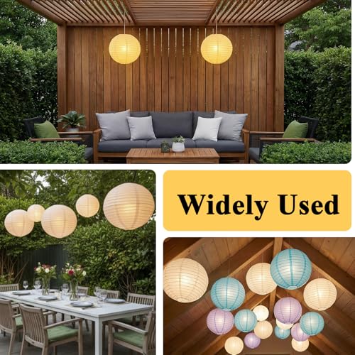 2Pcs Round White Paper Lantern Lampshade (2 Count)