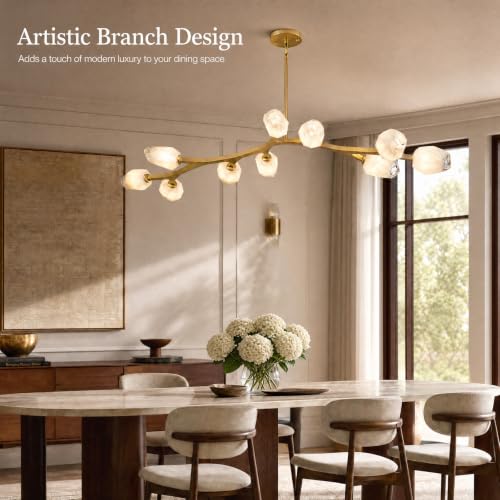 Modern Gold Linear Long Chandelier