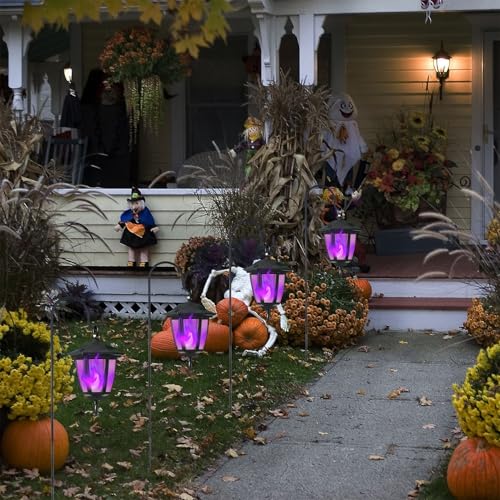 4 Pack Solar Halloween Flame Hanging Lights Outdoor (16 Count)