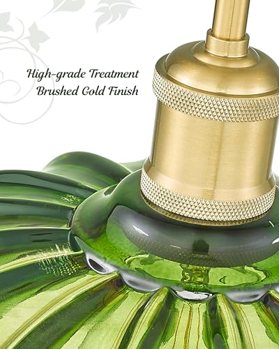 Retro 10.4" Green Glass Pendant Light for Kitchen Island