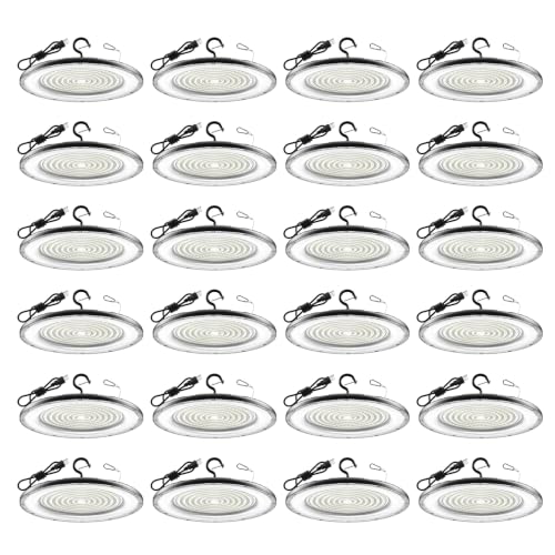 300W UFO High Bay Light 24Pack 45000LM LED Shop Lights Plug & Play (24 Count)