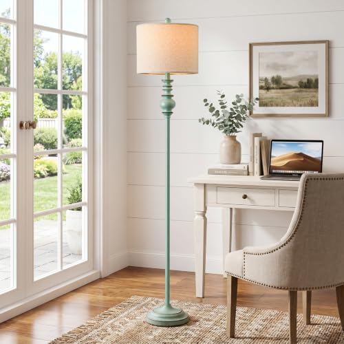 64.25" Farmhouse Floor Lamp for Living Room (Antique Blue)
