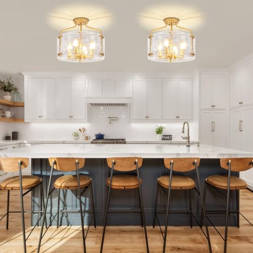 Modern Semi Flush Ceiling Light Gold Hallway Light Fixtures Entryway Lights