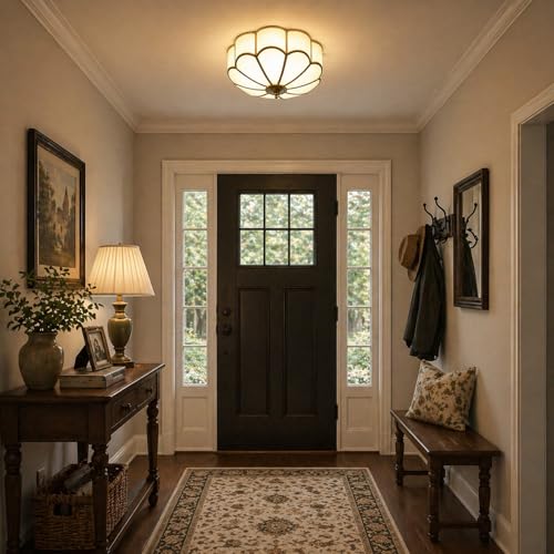 14 Inch Brass Flush Mount Ceiling Light