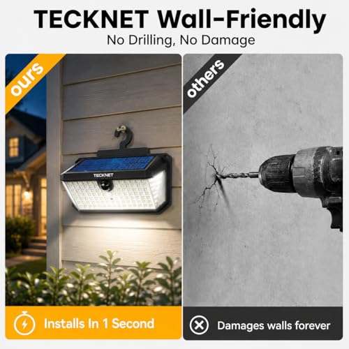 546 LED Motion Sensor Outdoor Lights with Remote Control Hook 2Pack (4 Count)