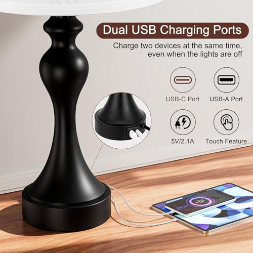 Touch Lamps for Nightstand (2 Count)
