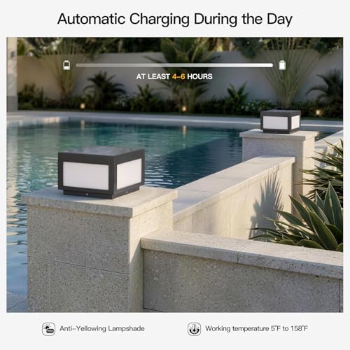 Square Solar Post Lights