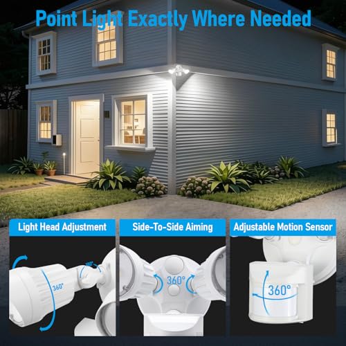 Motion Sensor Security Lights Dusk to Dawn IP65 5000K White