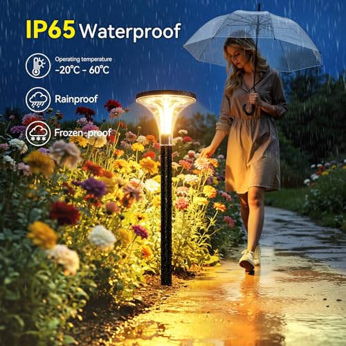 29" Tall Solar Pathway Lights Outdoor Waterproof (4 Count)