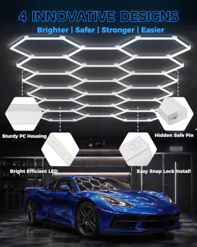 Hexagon Garage Lights 17 Grids (17-Girds)