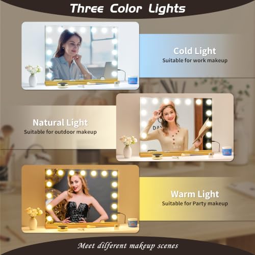 Vanity Mirror with Lights Lighted Makeup Mirror with Dimmable LED Bulbs