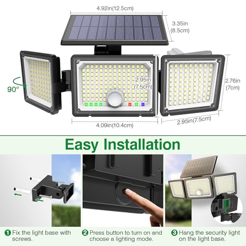 Solar Outdoor Lights Motion Sensor (4 Count)