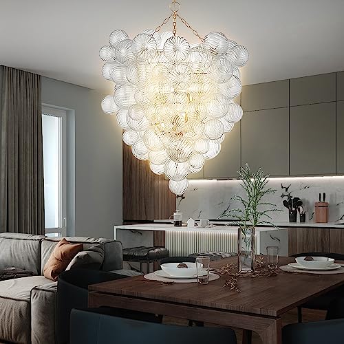 Bubble Ball Swirled Glass Chandelier Large