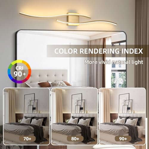 Modern LED Wall Sconce Set of Two with Remote Control (2 Count)