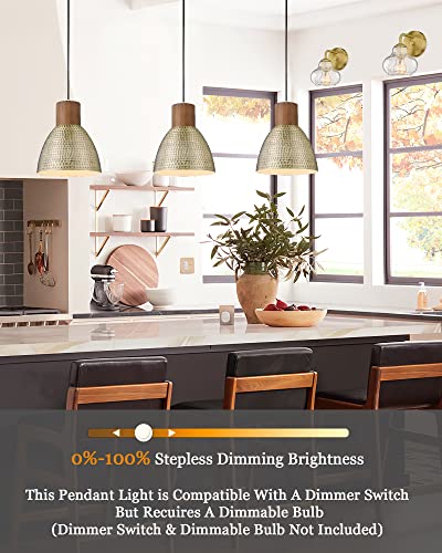 Hammered Pendant Lights for Kitchen Island (3 Count)