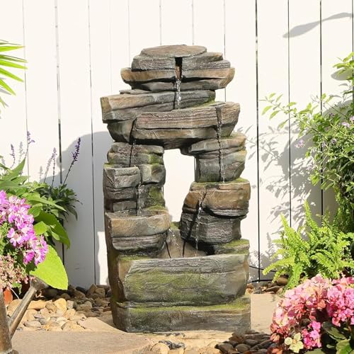 Arch Garden Fountain with LED Lights