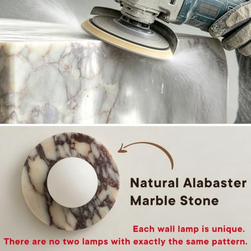 7.9 inch Natural Marble Wall Sconce