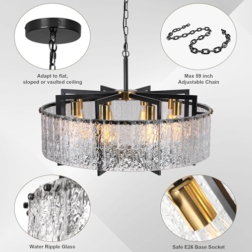 Crystal Chandeliers for Dining Room Light Fixture 30"Glass Pendant
