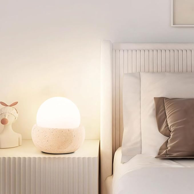 Wabi Sabi Style Sleep Bedroom Desk Light Rechargeable Remote Control Travertine Desk Lamp Study Office Dormitory Table Lamp Coffee Shop Restaurant Decorative Night Light Lighting Fixture