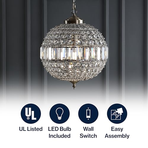 Georgina 1 Light Crystal Globe Pendant