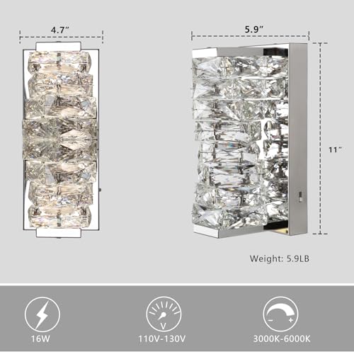 Chrome Crystal Wall Sconces