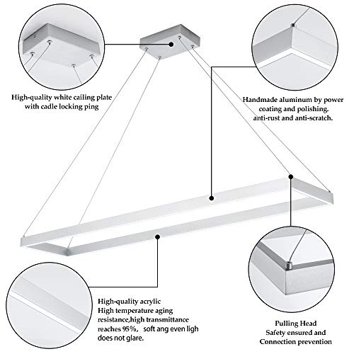 Modern LED Chandelier Linear Rectangle