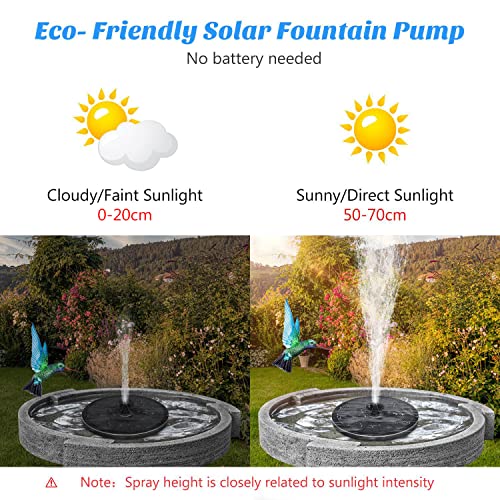 Upgraded Solar Fountain with 4 Easy Install Nozzle and Fixer