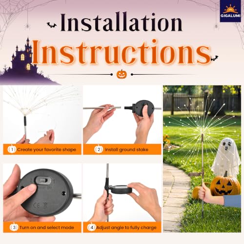 2 Pack Solar Firework Lights Outdoor (2 Count)