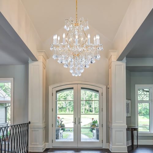 Large Gold Modern Crystal Chandelier Light Fixtures