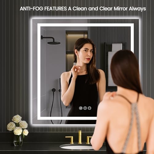 40"X40" LED Bathroom Mirror with Lights
