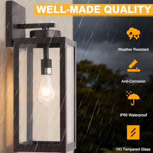 20" Oil Rubbed Bronze Large Outdoor Wall Lights with Closed Bottom (2 Count)