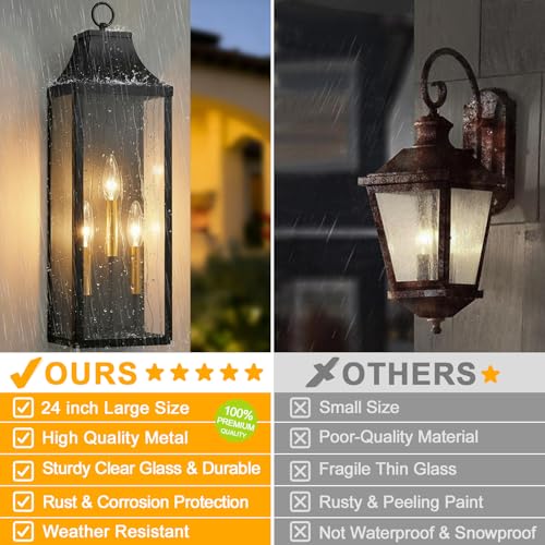 24" Extra Large Outdoor Wall Lights 2 (2 Count)